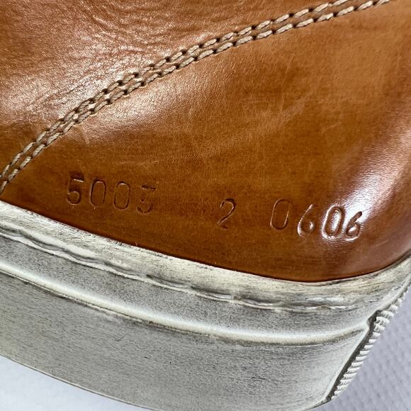 Common Projects Tournament Low Tan Polished Leather Sneakers EU 42 Italy Retro main image 3